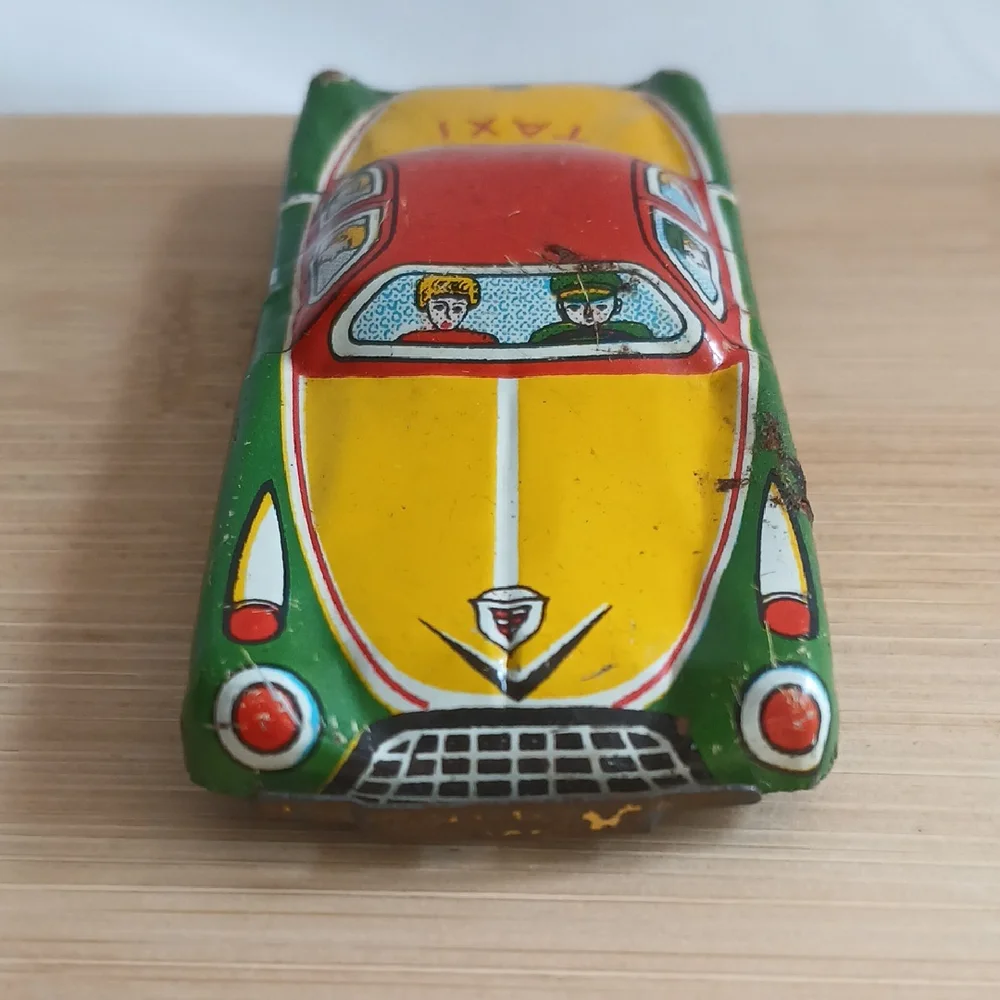 Vintage Tin Toy Taxi Car 1950's